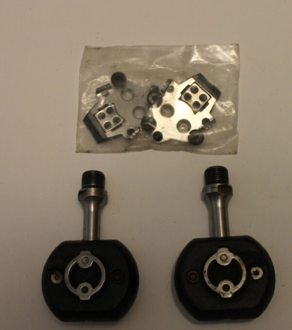 Speedplay Frog Clipless Pedals Cleats Set Vintage Black Silver Steel Road MTB Pkg 2